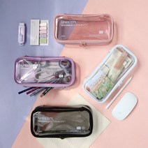 아이코닉 루시드 펜파우치 [필통 학생 투명 펜슬케이스 펜슬포켓 펜케이스 펜포켓 메이크업파우치], 03 Pink pearl