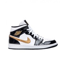 조던 1 미드 페이턴트 블랙 화이트 골드 조단 1 Mid Patent Black White Gold