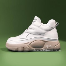 루비샵 여성 발목스니커즈 키높이 스니커즈 여자 밸크로 운동화 여성 컴포트가죽운동화 슬립온 6cm