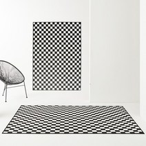 모던한 체커보드 단모 러그 카페트 150x200
