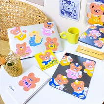 [봄을 전하다] 리무버블 귀여운 대형 곰 곰돌이 캐릭터 스티커 노트북 아이패드 캐리어 태블릿 스티커 다이어리 꾸미기, No.3