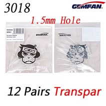 12 쌍/GEMFAN 허리케인 3018 3 인치 3x1.8 2 블레이드 프로펠러 1.5mm/2.0mm 홀 T 마운트 RC 드론 멀티 로터 부품 액세서리, [01] 12pairs 1.5 Transpar