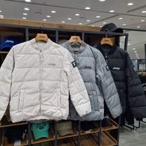지프 남녀공용 넥 시보리 가로 사시 다운 점퍼 JN4JPU492