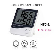 Oauee LCD 전자 디지털 온도 습도 측 실내 온도계 습도계 상 관측소 시계 HTC-1 HTC-2