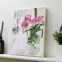 캔버스액자33.4x24.2 부귀한가득모란꽃화병.꾸밈