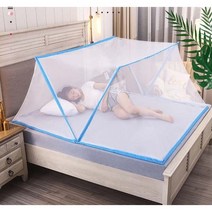 원터치 접이식 1초 모기장 텐트형 모기장, 블루