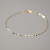 스털링 실버 14k 도금 데일리 심플 체인 실팔찌