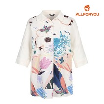 올포유 여성 루즈핏 프린트 카라 블라우스 ALBLK4231-102 G