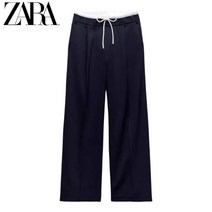 스플리싱 디자인 더블 웨이스트 밴드 와이드 팬츠 ZARA 자라 여성 봄 가을