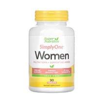 슈퍼뉴트리션 SimplyOne 여성 종합비타민 + 허브 보조제 무철분 90정, 1팩