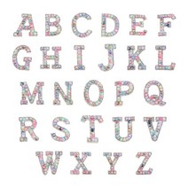 26개 모조 다이아몬드 편지 패치 알파벳 패치에 철 재킷에 대한 패치에 바느질, 부직포, 그라데이션 혼합 색상