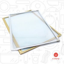 [유스토리] 투명메뉴판 A4사이즈 중사이즈 특사이즈 식당메뉴판 테이블메뉴판 메뉴북 기성메뉴판 실버 골드 색상, 8페이지