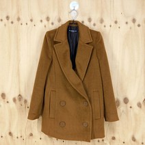 빈티지다온 커밍스텝 여성 빅버튼 모직코트 카라멜