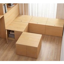 침대 나무 매트리스 수납장 받침 원목 평상형 프레임, 따뜻한 흰색 플립-80CM