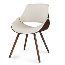 SIMPLIHOME Malden 벤트우드 우드 백 식탁 의자 45.7cm(18인치) 디스트레스드 블랙174350, Denim Blue_Fabric back
