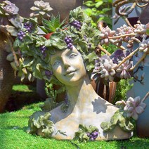여신 디자인 화분 전원주택 장식 정원 인테리어 소품 동물 조형물, 여신과 포도