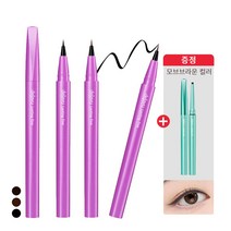 [증정] 데자뷰 쇼트 붓 펜 리퀴드 아이라이너 + 모브브라운 라이너 정품 (증정), 미디움브라운