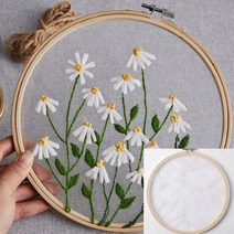 프랑스 자수 패키지 도안 수틀 재료 키트 DIY 망초꽃
