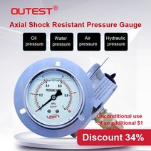 공기압 게이지 outest mini stainless steel air oil water 유압 압력 스레드 g 14 압력계 압력 더블 스케일, 0-0.4mpa