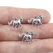 15 개몫 1318mm 3d 유니콘 매력 골동품 실버 컬러 유니콘 말 펜던트 diy 목걸이 팔찌 보석 만들기