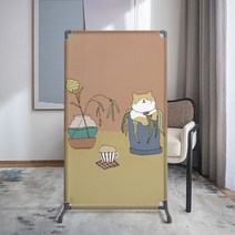 북유럽풍 일러스트 가리개 가림막 파티션 스탠드 고양이 강아지 그림 패브릭 스탠드 가벽, B타입_100x180