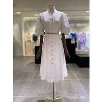 모조에스핀 볼륨소매 레이스 A라인원피스 S232MSE026IV