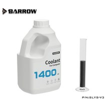 barrow 배로우 pc 냉각수 1400ml 컴퓨터 수냉 특수 농축 콜드 액체 부식 방지 탈 이온 열 유체 slys v3 수냉 커스텀, 검은색, 09 Black