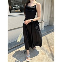 스모크원피스 끈나시 카고 항아리 벌룬 휴양지룩 바스락 스트링