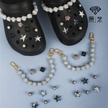 크록 자비츠 장식 악세사리 참 세트Croc Charms Designer 우아한 라인 석 진주 별 체인 DIY 액세서리 dec