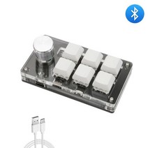 매크로 키패드 반쪽 엑셀 단축키 키보드 포토샵 영상 편집용 한손키보드 usb 맞춤형, 블루 스위치, N08 .K06-White-BT