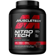 Muscle Tech 니트로 테크 리피드 성인용 프로틴 파우더 초콜릿 4 lb 유청 단백질 포뮬라 (패키지는 다를 수 있음), Chocolate Fudge Brownie, 4 Pound (Pack of 1)