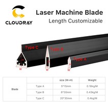 Cloudray-블레이드 작업 테이블 칼 알루미늄 합금 CO2 레이저 절단 및 조각 아크릴 소재, [02] Set B 8x30mm, [02] 1m
