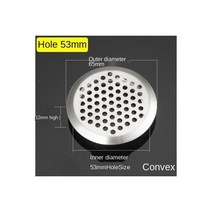 10pcs 라운드 캐비닛 공기 덕트 환기 Dia.19mm-53mm 철강 루버 메쉬 구멍 플러그 장식 커버 옷장 그릴 시스템, 53mm Silver1
