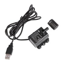 수중펌프 Decdeal 울트라 조용한 미니 브러시 DC/USB 워터 펌프 5/12V 5-10W 250-400L/H 리프트 300cm 잠수정 수족관 순환, [02] Type 2