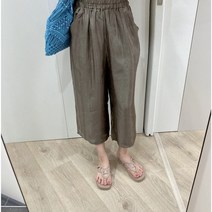 아세테이트팬츠 7부통바지 밴드통바지
