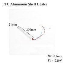 산업용 열풍기 공업용 150x30mm 12V PTC 알루미늄 쉘 히터 일정한 온도 조절기 서미스터 세라믹 공기 난방, 06 200x21mm_05 24V 110C