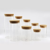 내열강화유리 코르크 유리병 마리모 젤캔들 밀폐 용기, 8.5cmx10cm, 1개