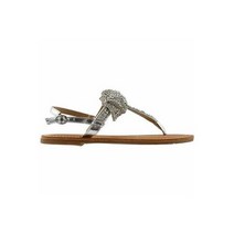 Dolce by Mojo Moxy ESS4429D SILVER Sienna Rhinestone Flat T Strap Womens