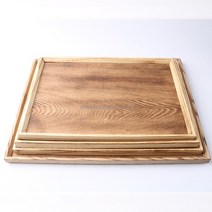 애쉬목 고급 백골 직사각 나무 쟁반 4size, 특대