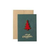 만화 귀여운 메리 스마스 인사말 카드 편지지 크래프트 봉투 입체 사슴 눈사람 축복 카와이 문구, H