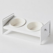 펫토 각도조절 쑥쑥 식기테이블, 2구, 화이트