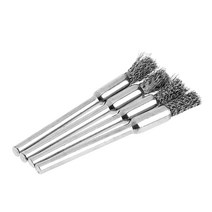 4pcs 5mm 스틸 와이어 브러시 도구 용 휠 브러시 미니 브러시 버드 버, 한개옵션0