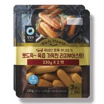 청정원 국내산 돈육 리치부어스트 230g 소세지 2묶음, 2개