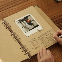 북바인딩재료 수제노트 다이어리 만들기 DIY 세트 키트, 검은색 내부종이(외부크라프트지)