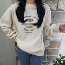 상상그이상 여성용 국내제작 기모 비트맨투맨 심플한 영문 레터링 가볍고 가성비 좋은 부드러운 구김없는 특양면소재 따뜻하고 편안한 데일리 맨투맨 캐주얼룩