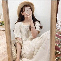 린넨 청순 레이스 원피스 여름 프렌치 비치룩 휴가 휴양지 러블리 썸머 바캉스 맥시 롱 여리여리