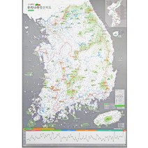 우리나라지도 명산지도 + 핀스티커 - 한국100대명산 백두대간 트래킹 등산지도 대한민국, 상세페이지 참조