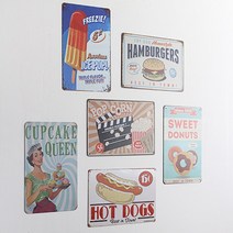 네이처데코 복고풍 인테리어 철판 그림 액자 2P SET (6type), 컵케이크