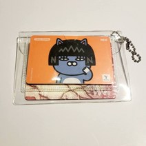 투명 카드 케이스 똑딱이 비닐 명찰 커버 출입증 포켓 보관 버카 고리 파우치
