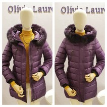 올리비아로렌 폭스퍼 후드 다운 패딩 점퍼 nc청주점 vvckduwa211